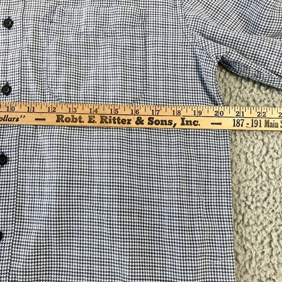 LL Bean Shirt Mens‎ Medium Houndstooth Button Up Pocket Outdoor Casual - Picture 4 of 6